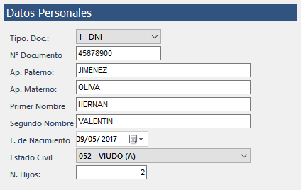 2. Datos Personales